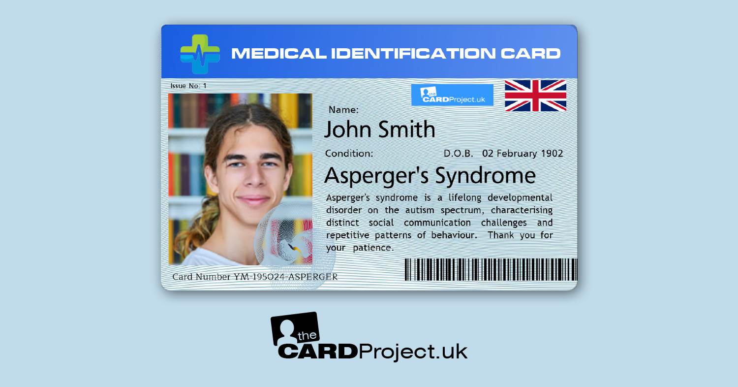 Asperger's Premium Medical Photo ID Card  (FRONT)